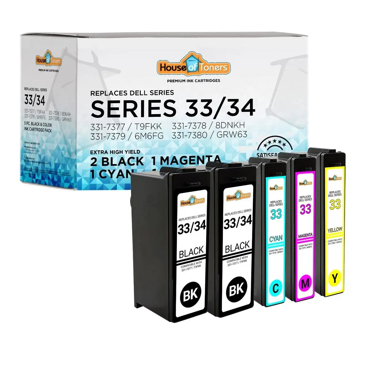 

5PK For Dell Series 31 32 33 34 Ink Cartridges for V525W V725w
