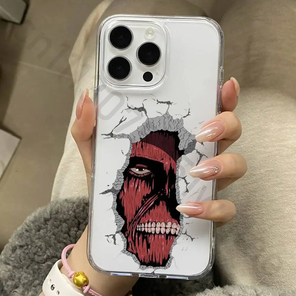 Чехлы для телефонов с аниме-принтом «Атака Титанов» для iPhone 17, 16, 15, 14, 13, 12, 11 Pro Max, XR, 8, 7 Plus, 13, 12 Mini – Мягкий прозрачный чехол (art.: 3920da86c7e7a) - 3920da86c7e7a