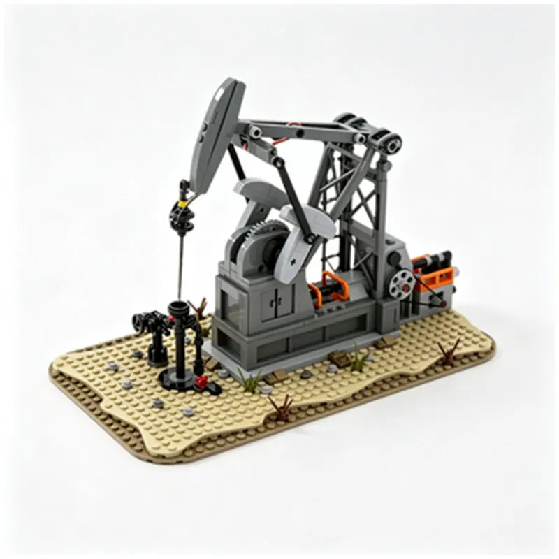 Фото Модель-конструктор MOC: Буровая установка для нефтепромыслового оборудования, 474 детали, игрушка-украшение №1