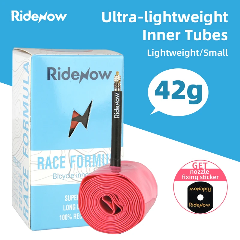 

RideNow Ultralight Bike Inner Tube Mountain Bicycle TPU Inner Tube 26 /27.5 /29 Inch French Presta Valve Length 45mm 65mm