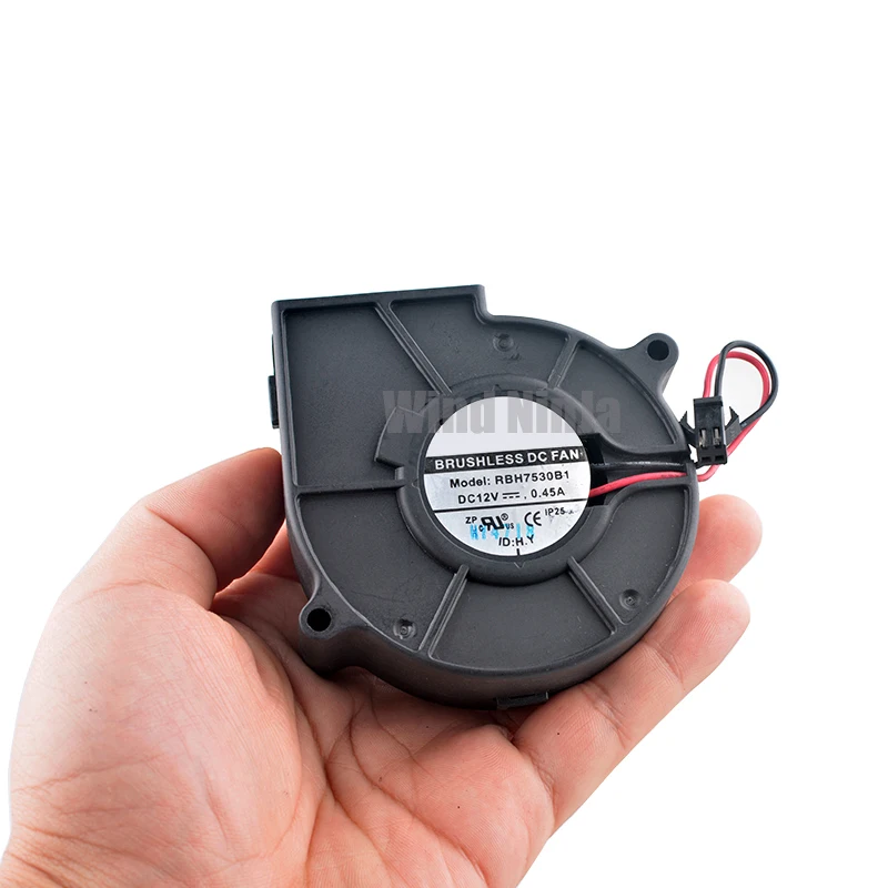 RBH7530B1 7 5 см 75 мм вентилятор 75x75x30 DC12V 0 45A 2pin с двумя шарикоподшипниками центробежный