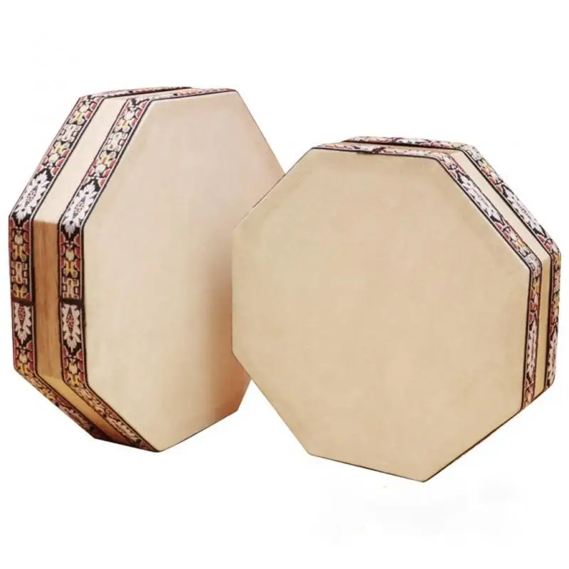 

Children's Enlightenment Music Education Sheepskin Drum Instrument Octagon Double-Sided Tambourine Kindergarten Hand Beat Drum