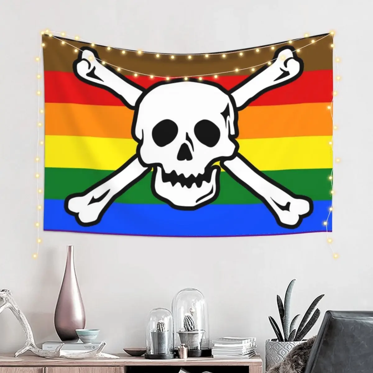Гей-пиратская гордость (филадельфия/флаг QPOC) гобелен декор комнаты для девочек