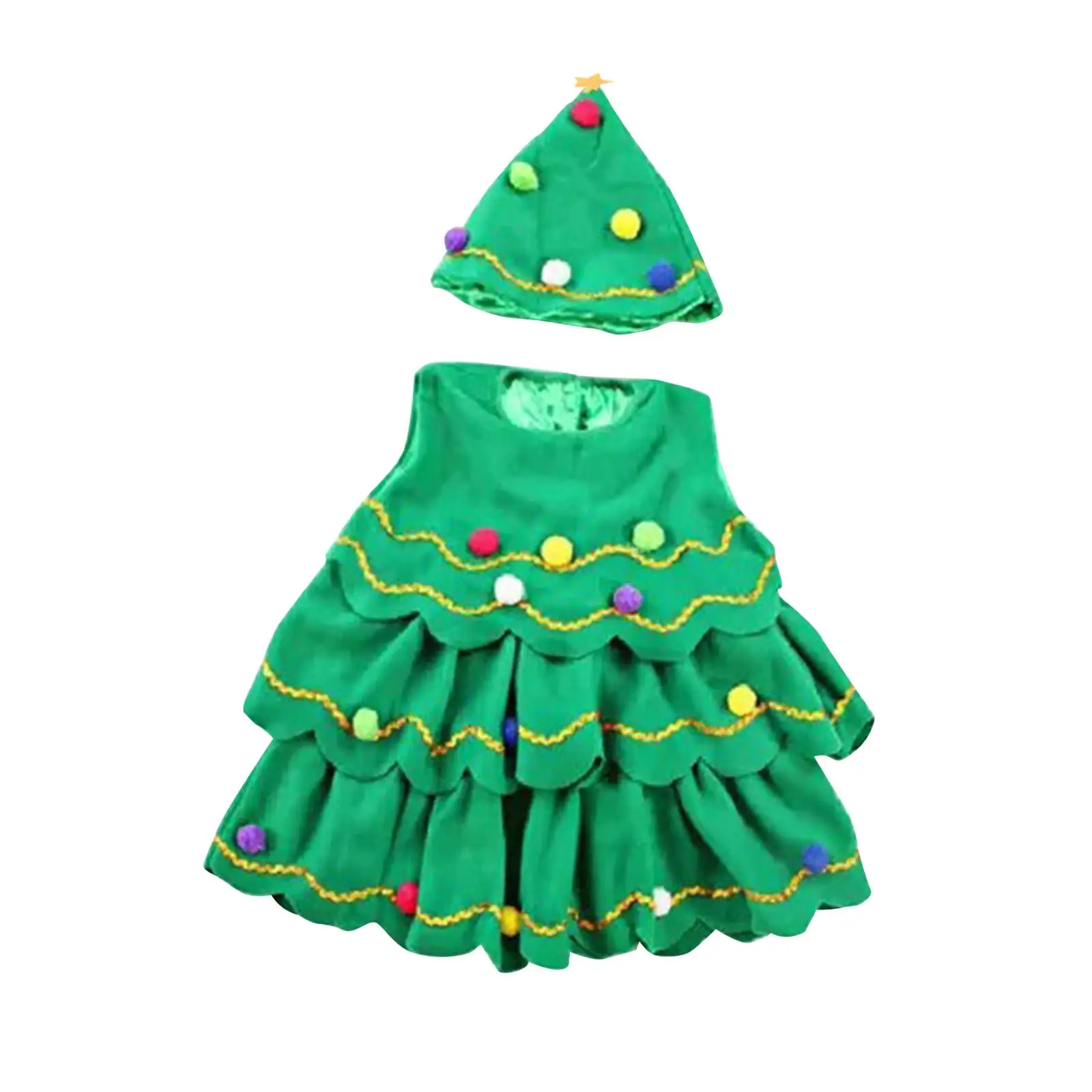 

Cute Christmas Costume Outfit Xmas Tree Decorative Carnival Dress Eve