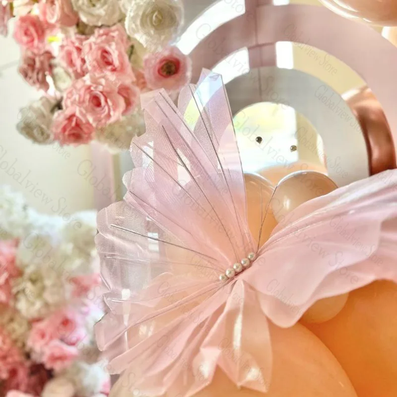 2 шт. огромные Жемчужные бабочки из органзы Марля фиолетовая розовая бабочка