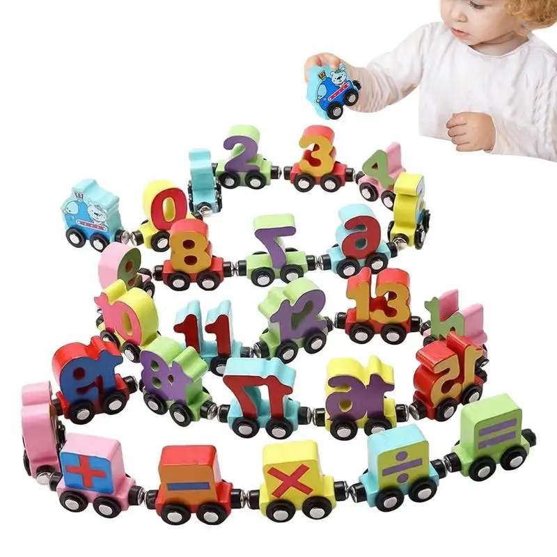 

Набор Магнитных поездов, деревянные магнитные поезды, красочные цифры/буквы, поезд Монтессори, обучающие игрушки для мальчиков и девочек