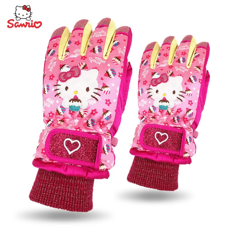 

Новые периферийные аниме перчатки Hello Kitty милые водонепроницаемые перчатки с мультяшным рисунком креативные теплые лыжные перчатки праздничный подарок оптовая продажа