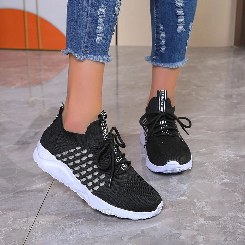 

Sneakers Shoes Women Fashion Lace Up Platform Sneakers Woman Casual Shoes Flat Mesh Sports Shoes Female Canvas Vulcanize Shoes