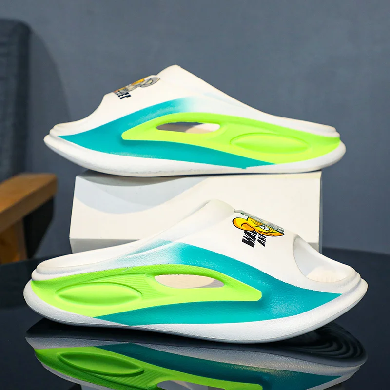 Man Slide Thick Platform Bathroom Home Slippers Men Fashion Soft Sole EVA Indoor Slides Male Sandals Summer Non-slip Flip Flops