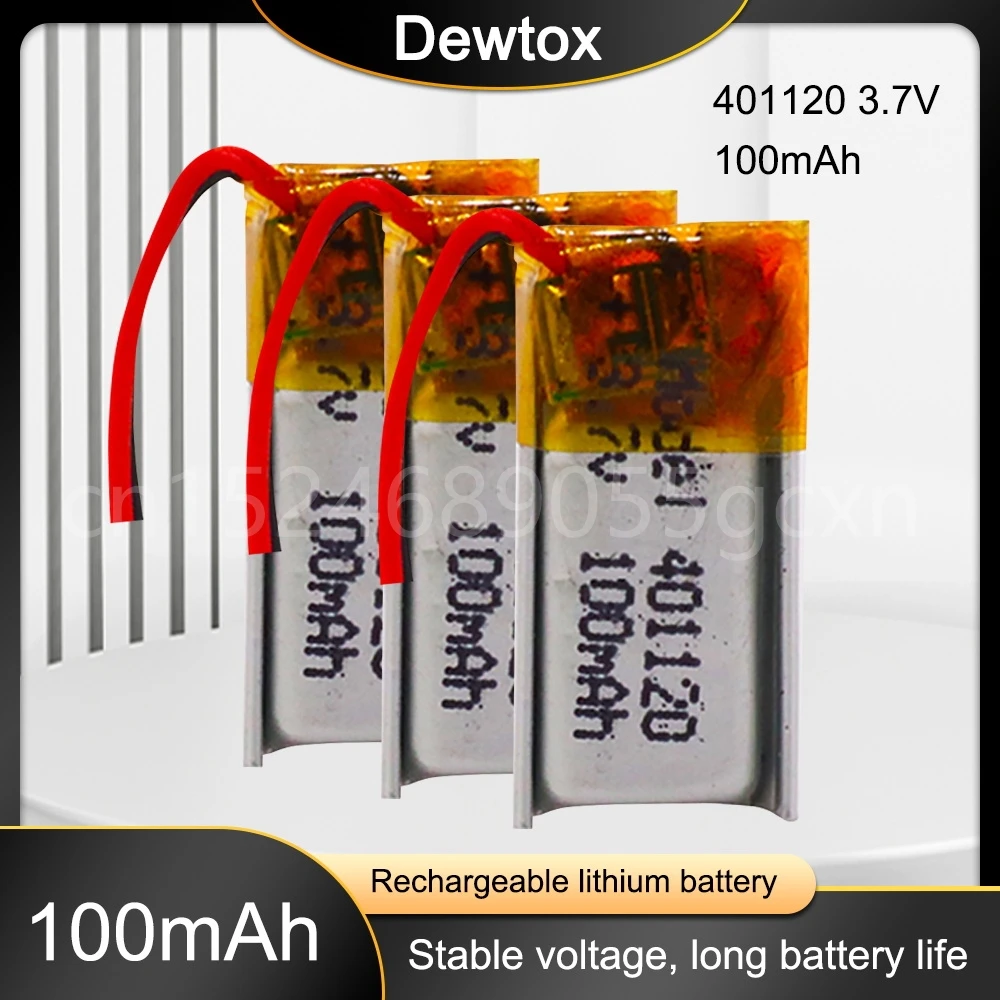3.7V Rechargeable Lithium Battery 401120 401120 100mah for MP3 MP4 Bluetooth Speaker Headset Selfie Stick