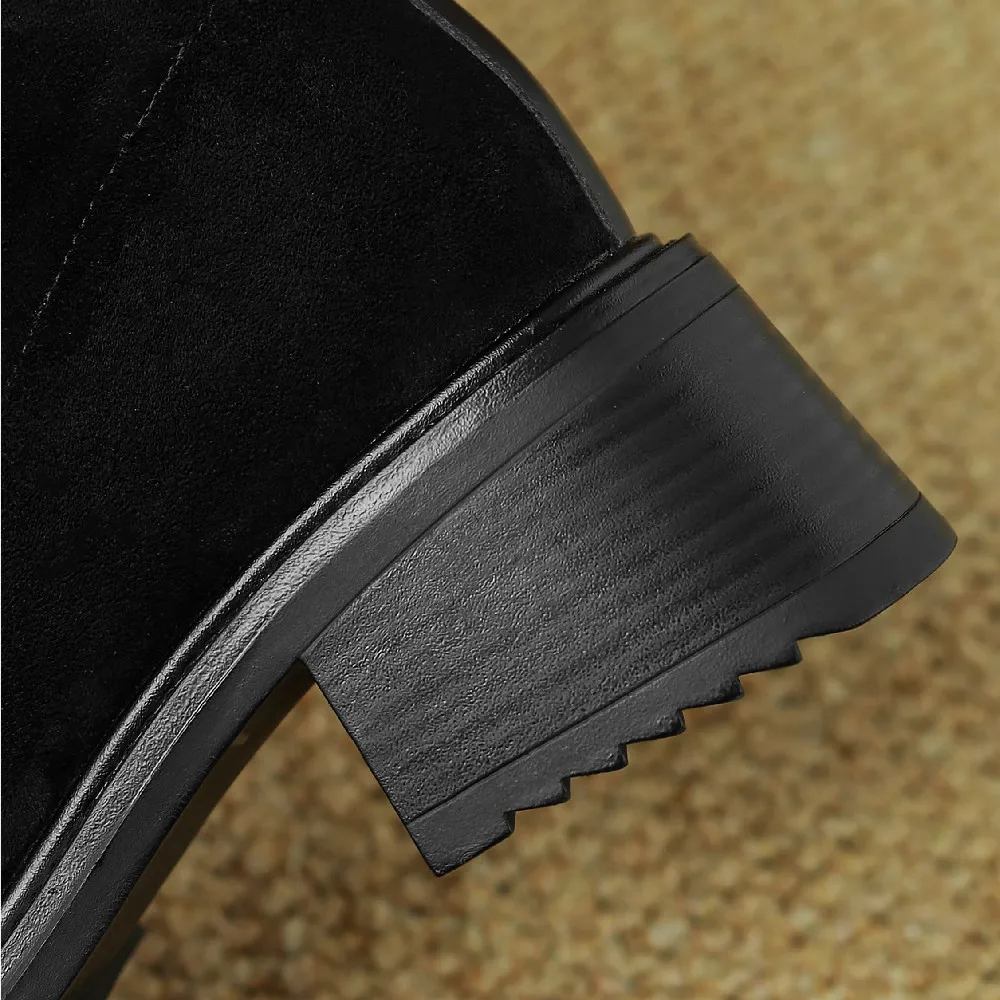 Женские Эластичные ботильоны danxuefei из натуральной кожи лоскутное шитье на