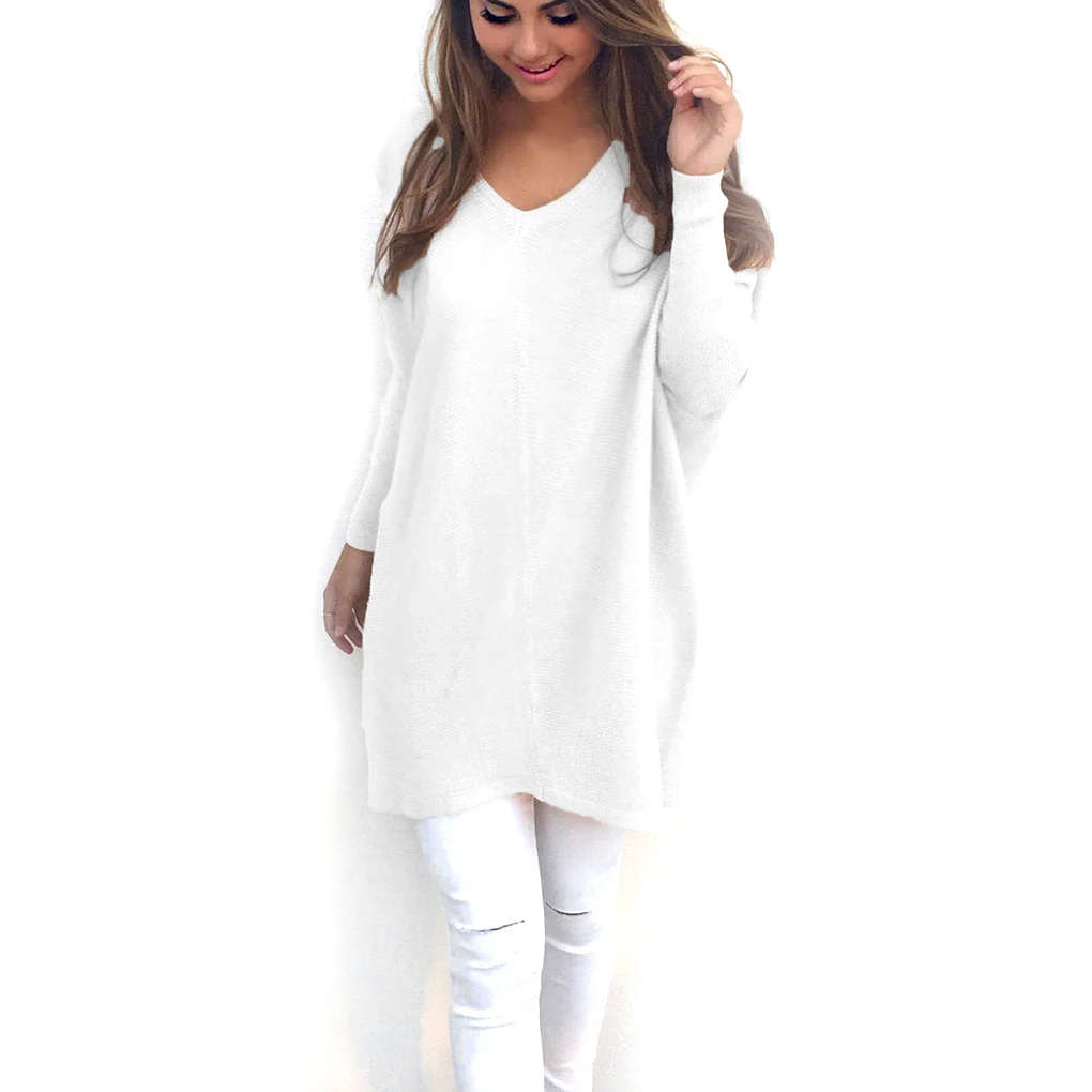 

V-neck Sweater Skin Friendly Portable Winter Tops Loose Blouse for