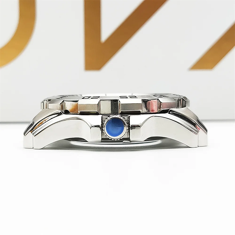 44mm 316L Steel Watch Case Transparent Back Cover Sapphire Mirror Case for NH35 NH36 Movement NH35A NH36A Fashion Watch Cases