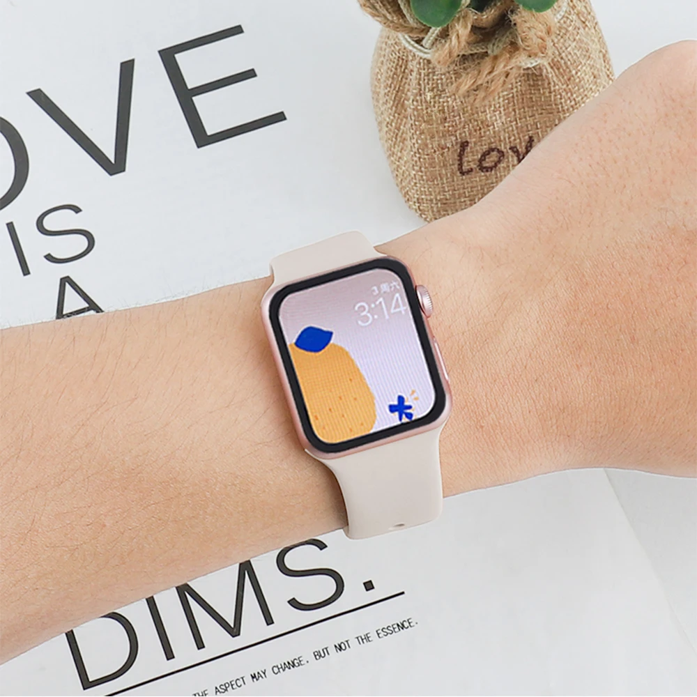 Silicone Strap For Apple Watch Bands 44mm 40mm 45mm 41mm 49mm 42mm 38mm 44 45 mm bracelet iwatch Ultra series 8 7 se 3 4 5 6