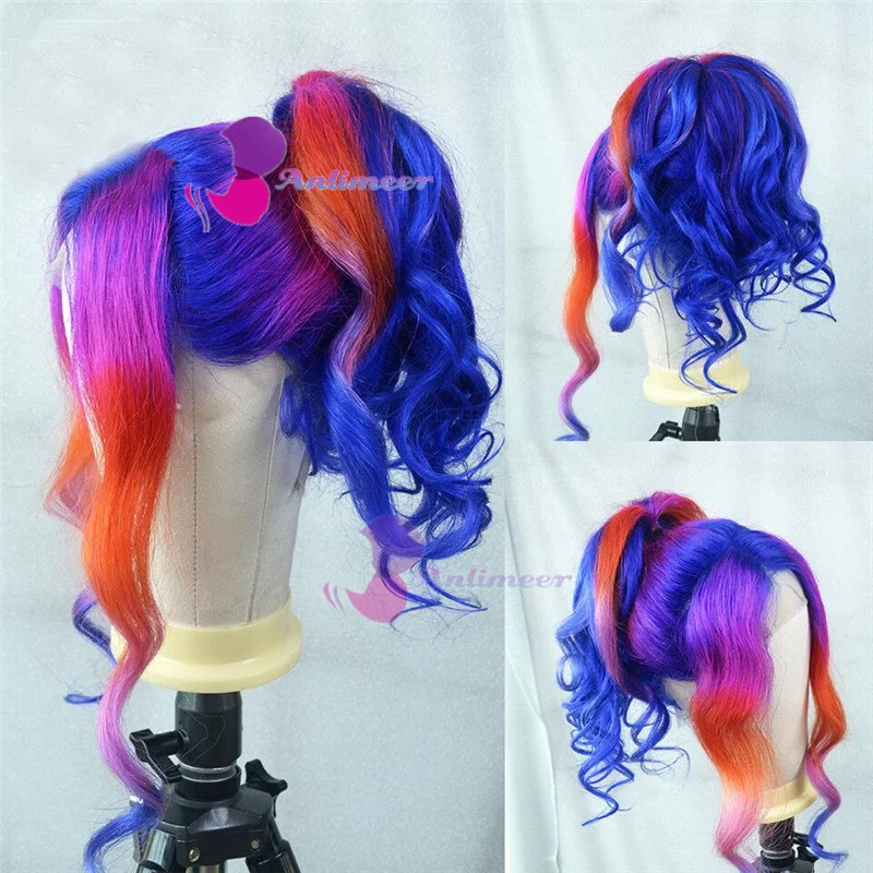 

Выделенный парик с кружевом спереди, парик из натуральных волос радужной расцветки, парик с волнистыми волосами 13x4, парики на кружевной сет...