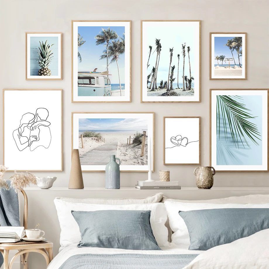 

Island Beach Coconut Tree Abstract Men And Women Wall Art Canvas Painting Nordic Poster And Prints Wall Pictures For Living Room