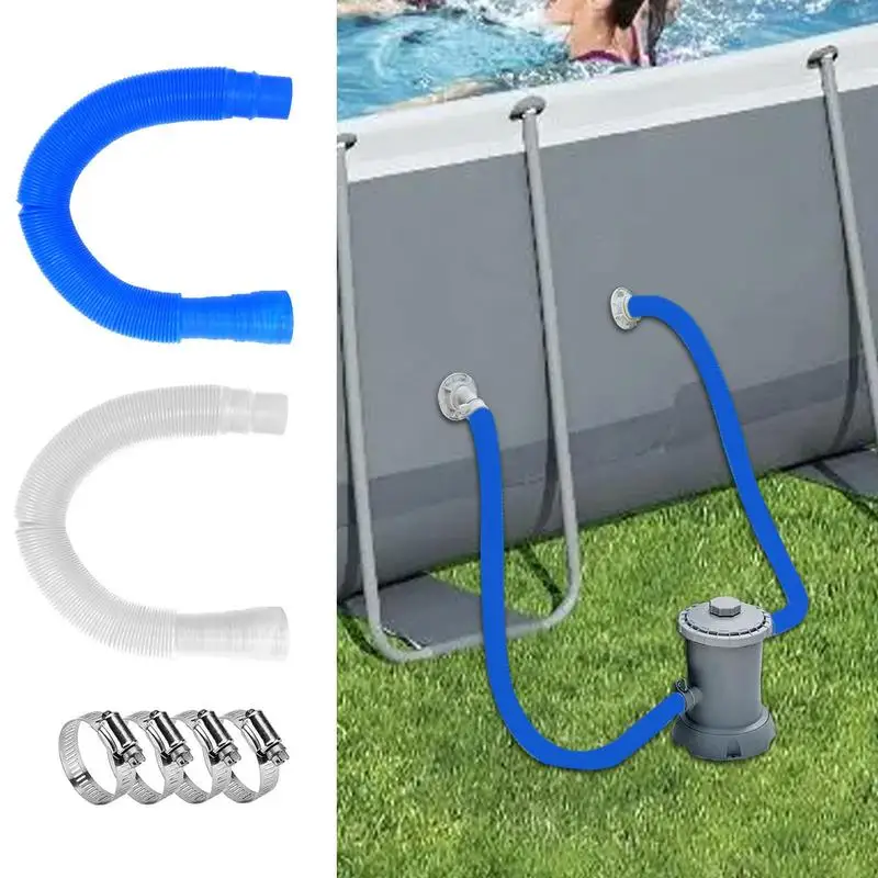 

Swimming Pool Hose 2 Pcs Pool Vacuum Cleaner Hoses Suction Inground Swimming Pools Pipe With 4 Clamps Pool Hoses