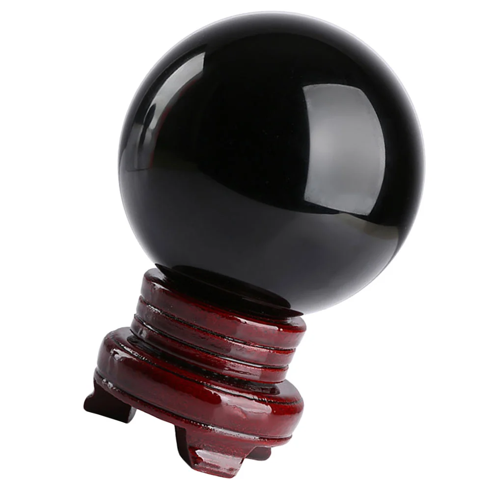 

Crystal Ball Decor Household Delicate Ornament Wooden Bedroom Decoration Home Office
