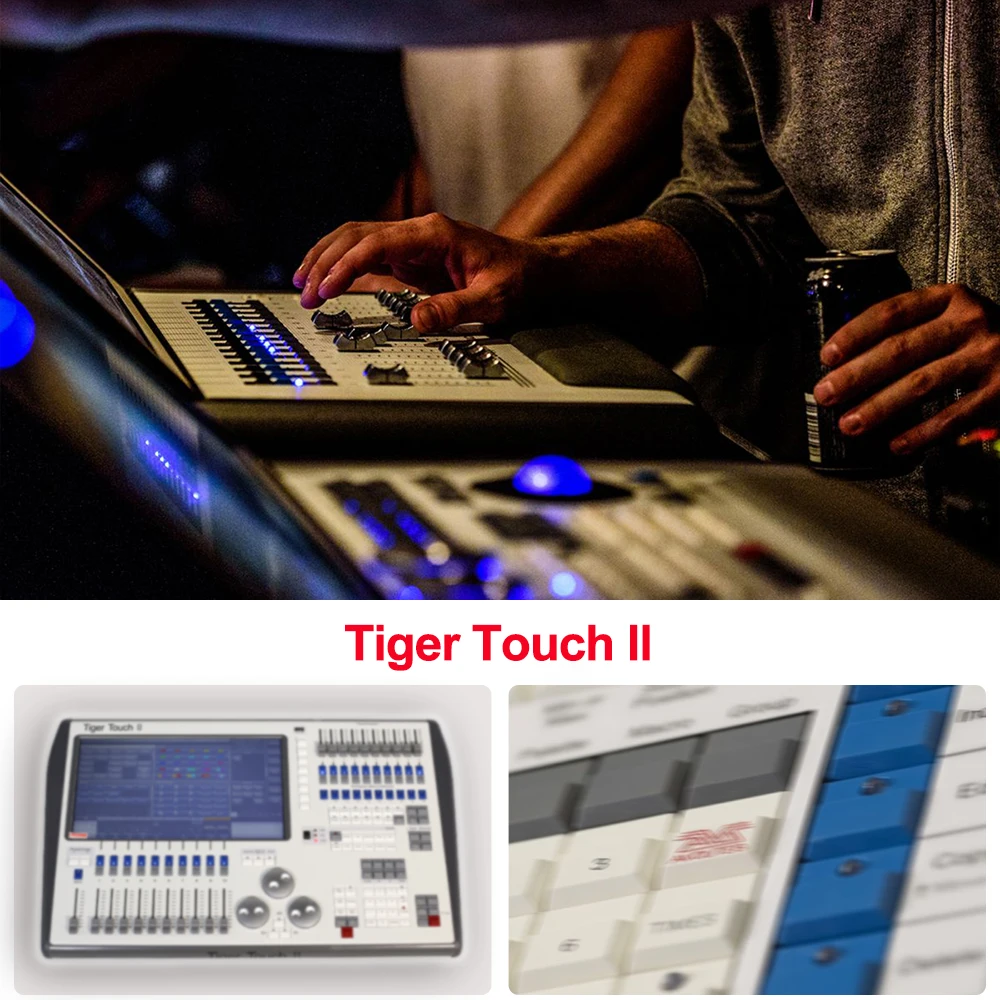 Luz de escenario para DJ, sistema 11,1 Intel i7cpu Tiger Touch ll, consola con pantalla táctil de 5,6 pulgadas para discoteca, fiesta, cabezal móvil Par