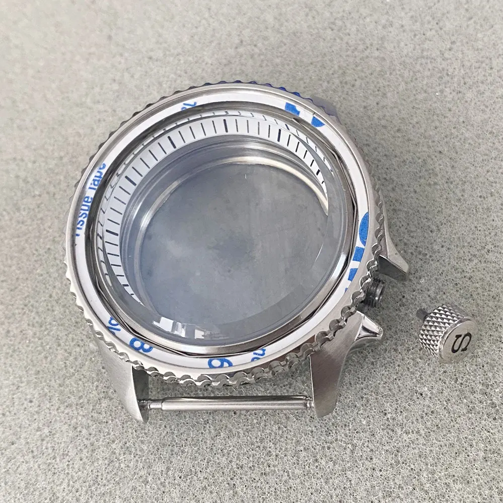41.5mm Watch Case Stainless Steel 3.8-Crown White Inner Ring Case, SKX007 Replacement Fit NH35 NH35 4R Movement