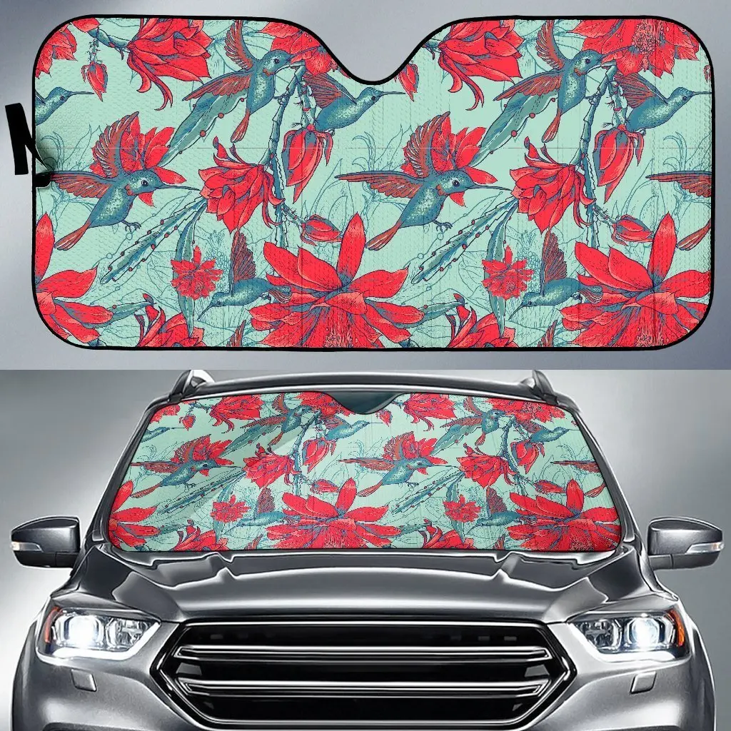 

Цветочный автомобильный солнцезащитный козырек Hummingbird для лобового стекла автомобиля солнцезащитный козырек