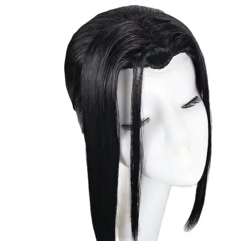 Cos Mori Ougai Черный стиль Косплей Парик Термостойкие волосы Парики Кепка для парика