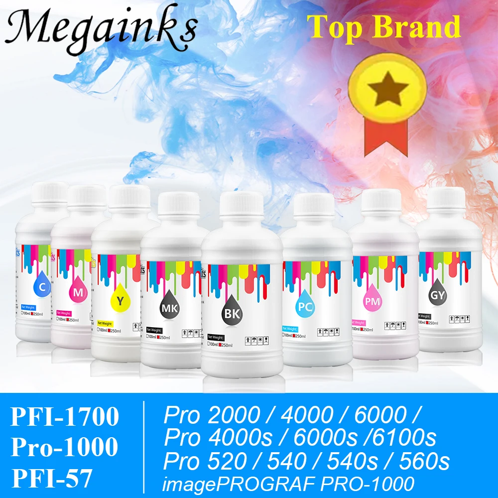 

8 цветов x 250 мл пигментные чернила для Canon PFI1700 PFI-1700 57 Canon Pro 2000 4000 6000s 4000s 6000s imagePROGRAF pro 6100