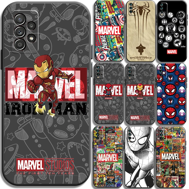 

Marvel Iron Man Spiderman Phone Cases For Xiaomi Redmi Note 10 10S 10 Pro POCO F3 GT X3 GT M3 Pro X3 NFC Coque Carcasa Funda