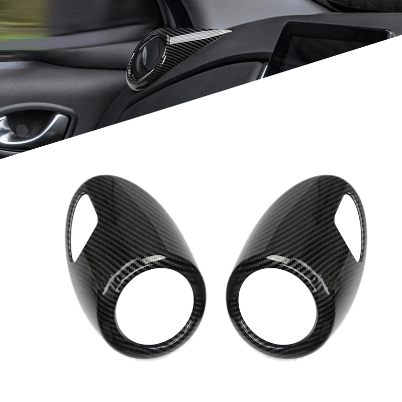 

2PCS ABS Carbon Fiber Interior Dashboard Side Air Vent A/C Outlet Cover Trim for Renault Zoe 2019 2020 2021