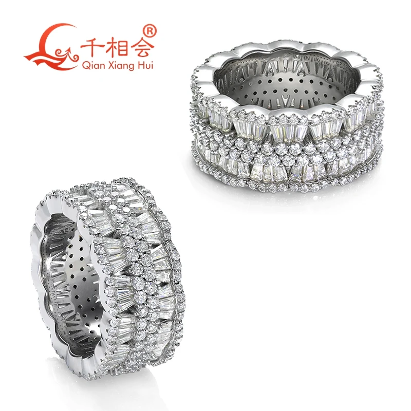 9 5 мм маленькое ТРАПЕЦИЕВИДНОЕ круглое Веерообразное кольцо Вечность браслет S925