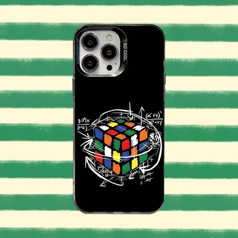 Фото R-Rubiks Cube Phone Case For iPhone 16,15,14,13,12,11,8,7,Pro,Max,Plus,Mini,XS,SE Anti Fall Black Matte Hard №2