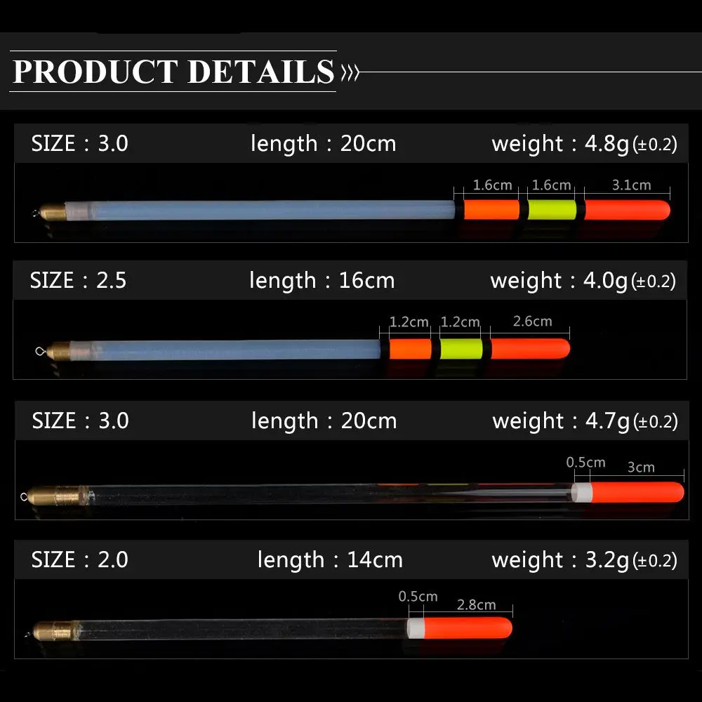 10 шт./набор прозрачные Рыболовные Поплавки 2 0/3 0 г