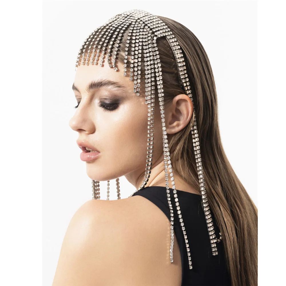

Accessories: Rhinestone Long Tassel Headwear Personalized Hair Chain Hair Accessories Hair Loop