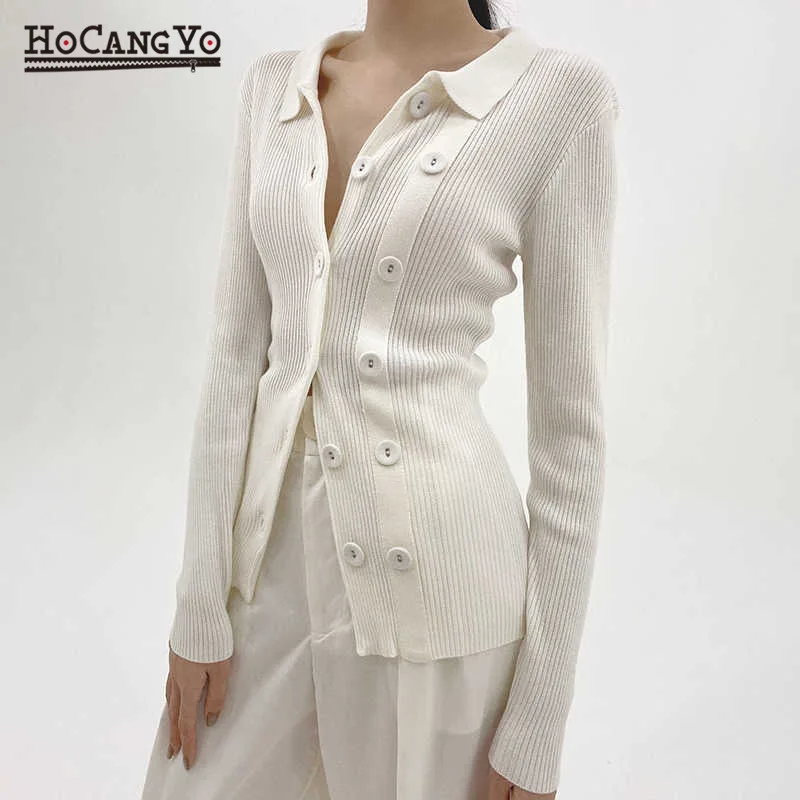 

Korean Version Temperament Commuter Simple Style Spring Knitted Lapel Single-breasted Design Slim Long-sleeved Women's Sweater