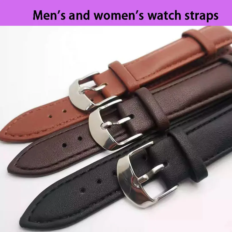

Watch accessories for men and women, PU leather strap, needle buckle type strap, plain cloth body, soft leather strap, watch cha