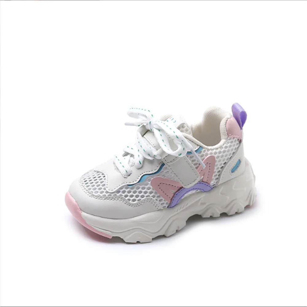 

2023 Spring Summer Children Mesh Sneakers Boys Breathable Cool Sports Shoes Girls Summer Clunky Sneakers Baby Soft Walking Shoes