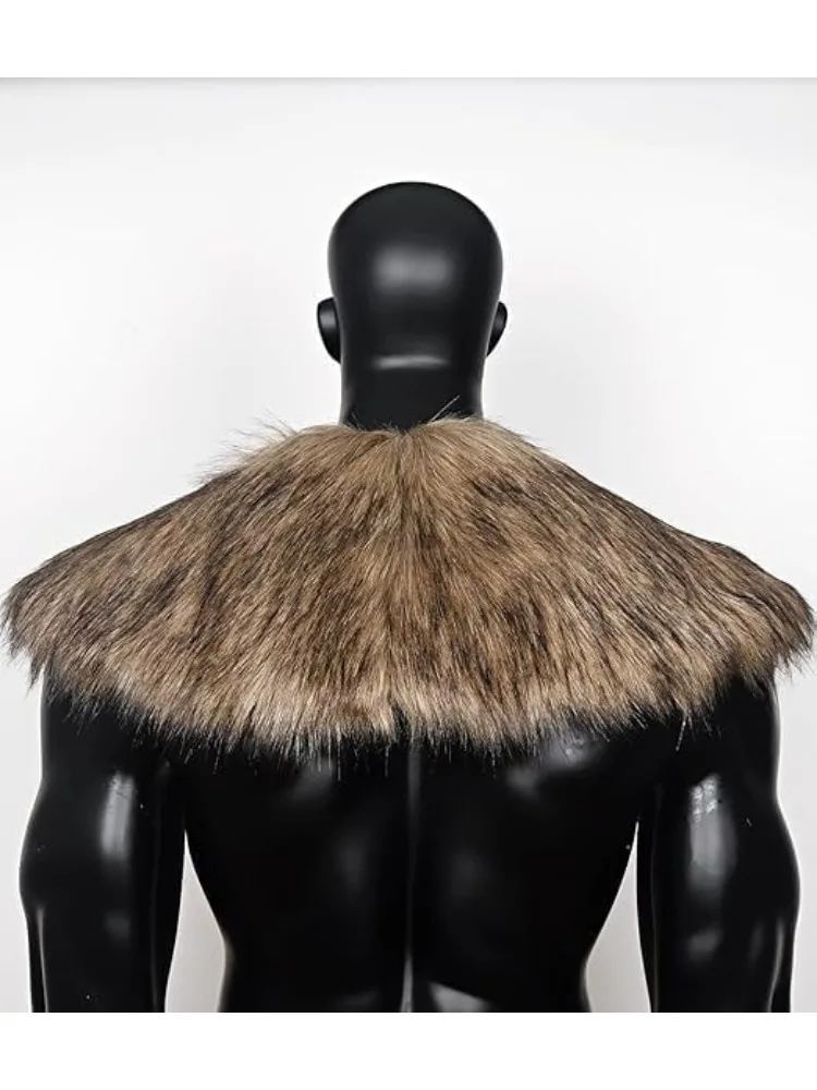 Pesenar Воротник Из Искусственного Меха В Стиле Викингов Мужские Наплечники