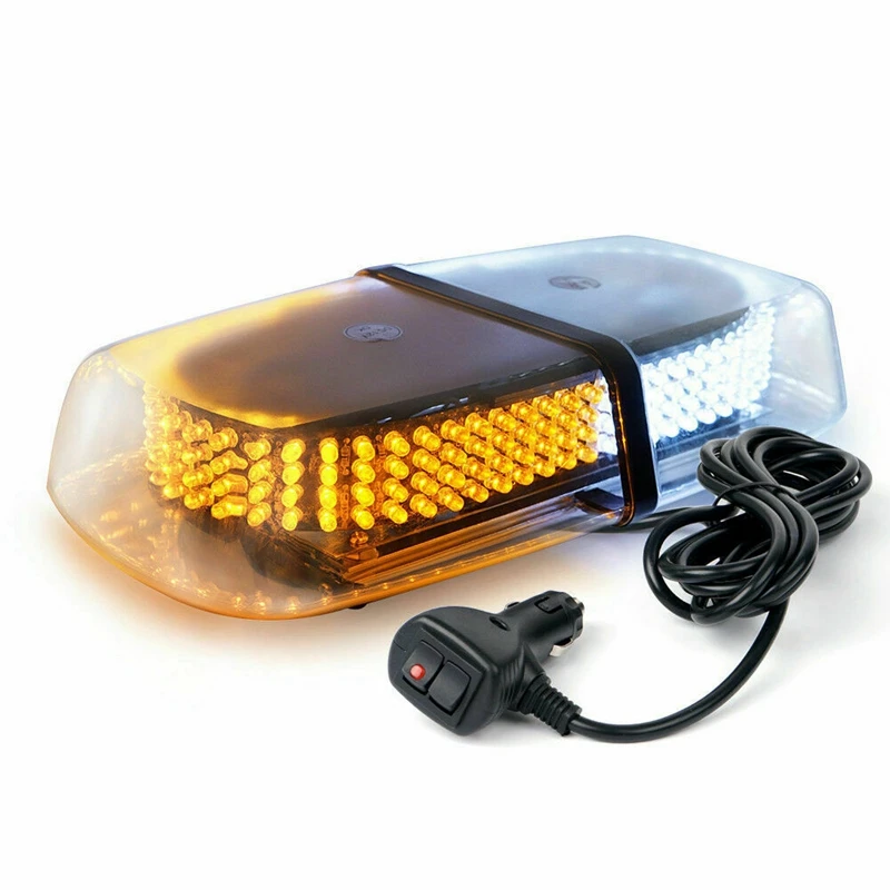 

240 LED Strobe Light Car LED Flashing Beacon Lights Amber White Rooftop Emergency Warning Light