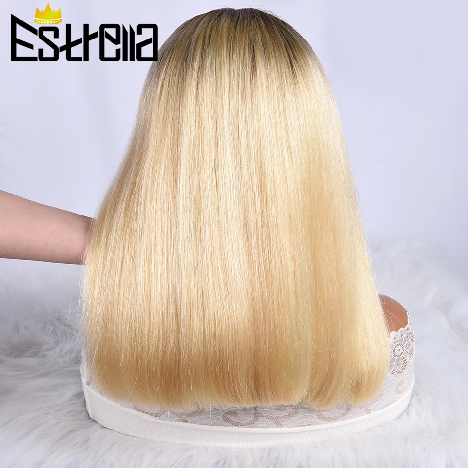 

T4/613 Colored Straight Lace Front Human Hair Wigs For Women Human Hair Peruvian Brown Blond HD lace wig 13x4 Human Hair Wigs