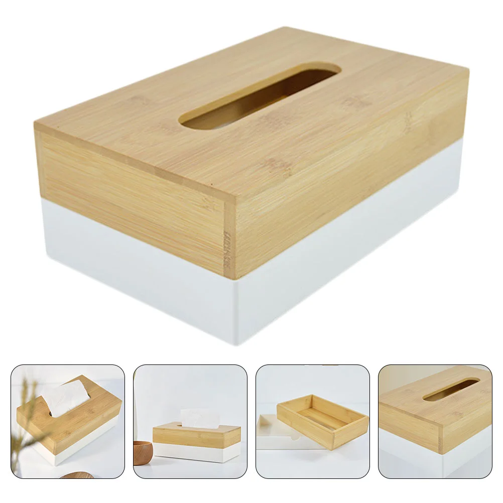 

Rectangular Tissue Box Tissue Dispenser Box with Lid Napkin Container Organizer for Countertop Living Room Dinner Table