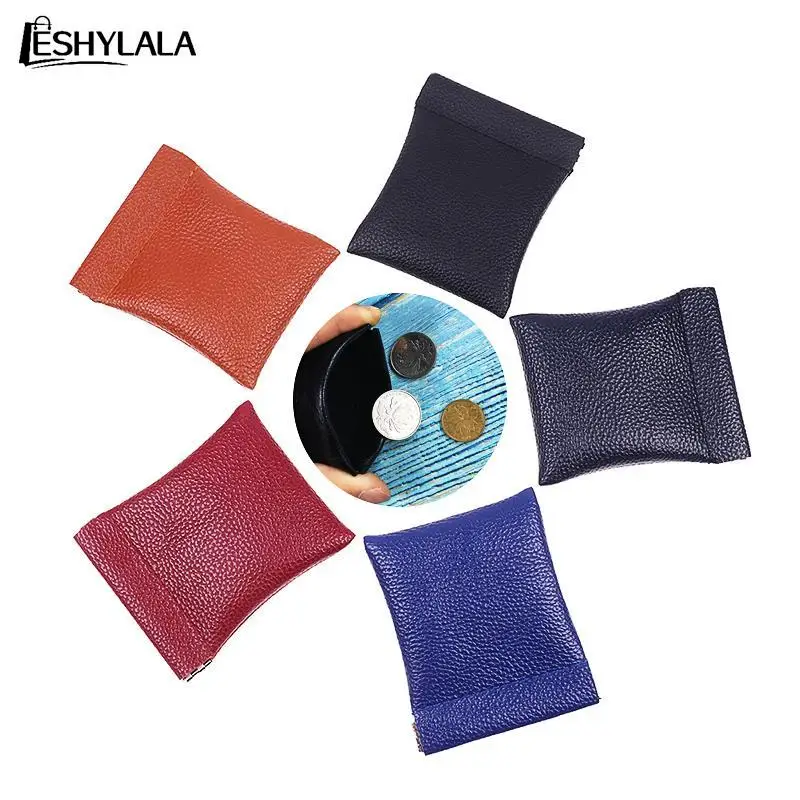 

Pu Leather Coin Purse Women Men Small Solid Black Red Money Bag Unisex Quality Credit Card Holder Travel Mini Handbag Hot