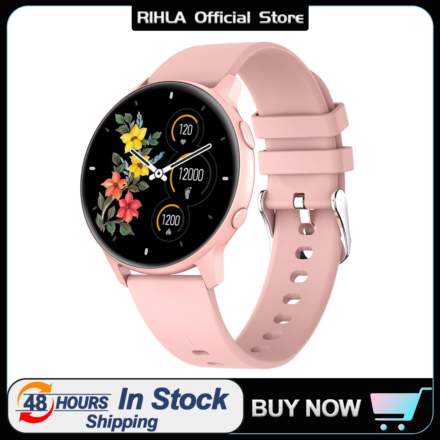 

Женские Смарт-часы RIHLA MX1 с сенсорным экраном 1,28 дюйма и Пульсометром