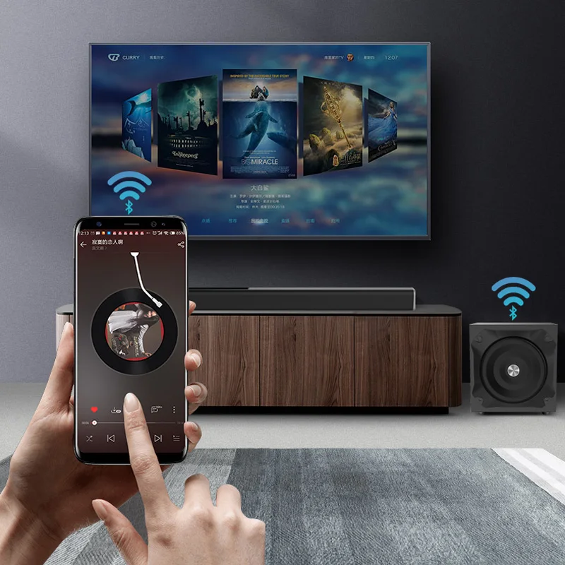 Саундбар для телевизора 2 1 каналов беспроводной Bluetooth-динамик Echo Настенная