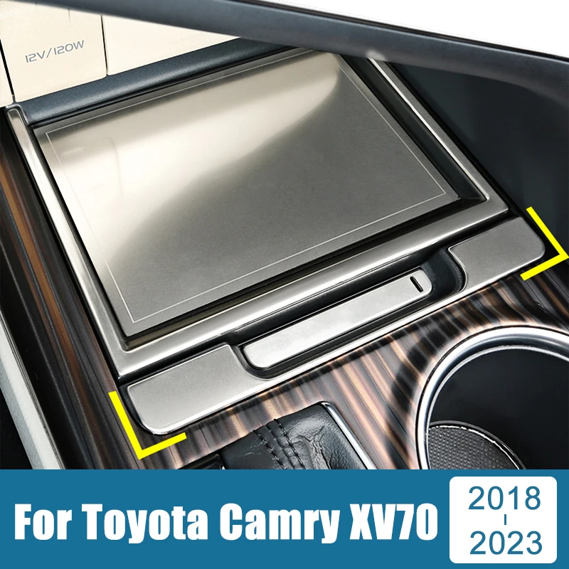

Car Accessories For Toyota Camry XV70 2018-2022 2023 Stainless Central Console Storage Box Stowing Tidying Container Cover Trim