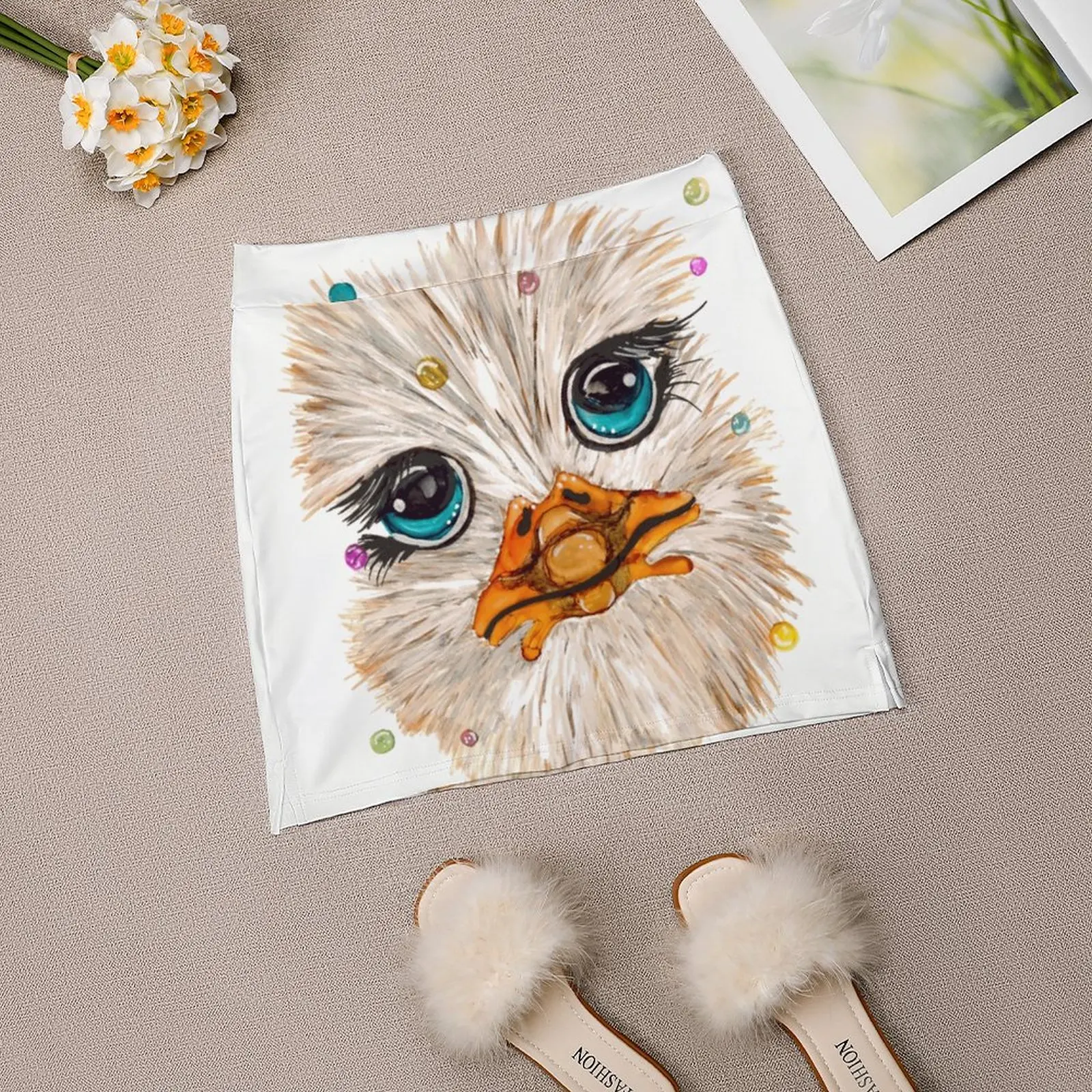 Юбки Эдгар женская мода 2022 брючная юбка мини-юбки офисная короткая страусиная