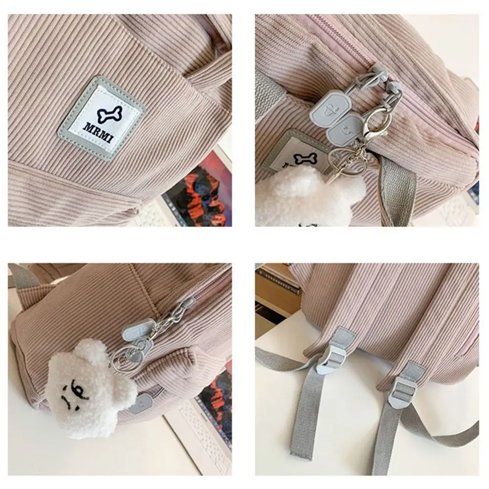 Ins модный студенческий рюкзак простая вельветовая школьная сумка в полоску с