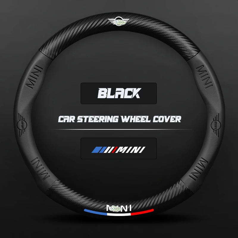 

Car Steering Wheel Cover For Mini One JCW Countryman Cooper F55 F56 R60 Cabrio WORKS R59 38CM Carbon Fiber Non-slip Accessories