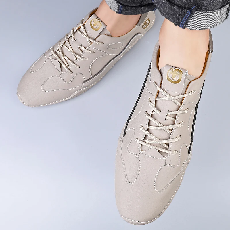 Мужские кожаные туфли со шнуровкой повседневные Нескользящие обувь для улицы