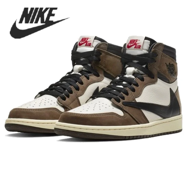 

New Arrival Nike Air Jordan 1 Retro Basketball Sneakers High ST Travis Scotts Women Men's Leather Sports Shoes 36-47