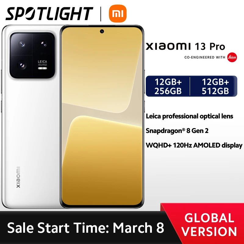 Global Version Xiaomi 13 Pro 5G Smartphone 50MP Leica Camera Snapdragon 8 Gen 2 120Hz AMOLED WQHD+ Display IP68  MIUI 14  FNC